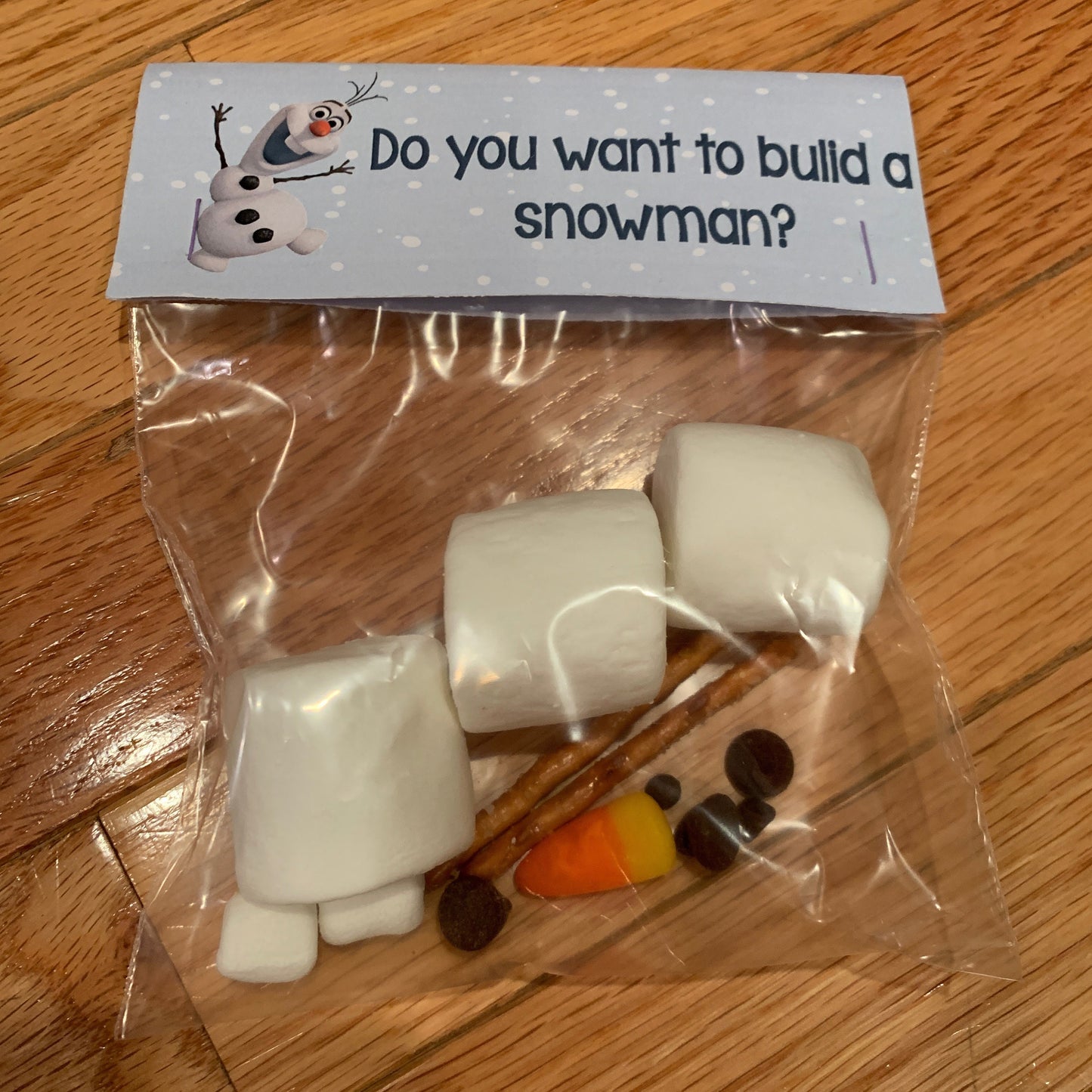 Do you want to build a snowman Treat Topper