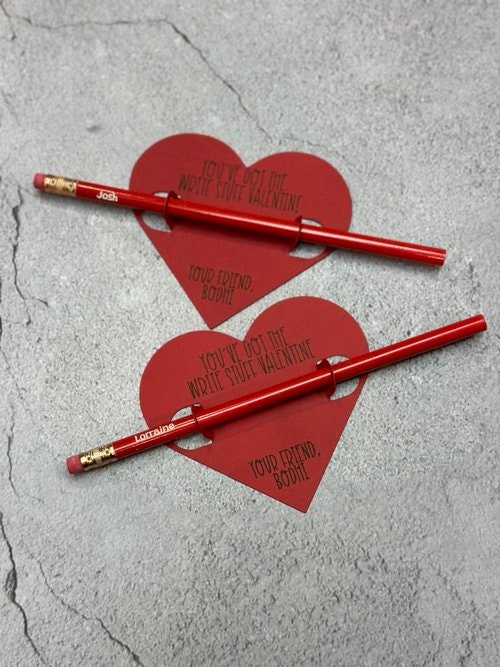 Valentines pencils