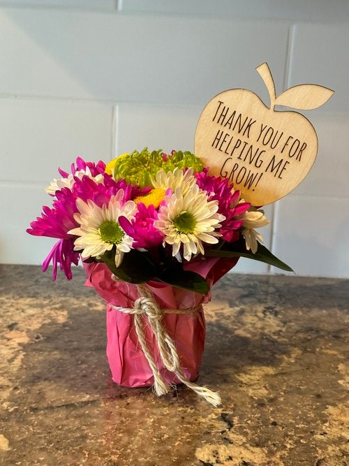 Thank You Plant Stake: Durable 1/8 Basswood Garden Support