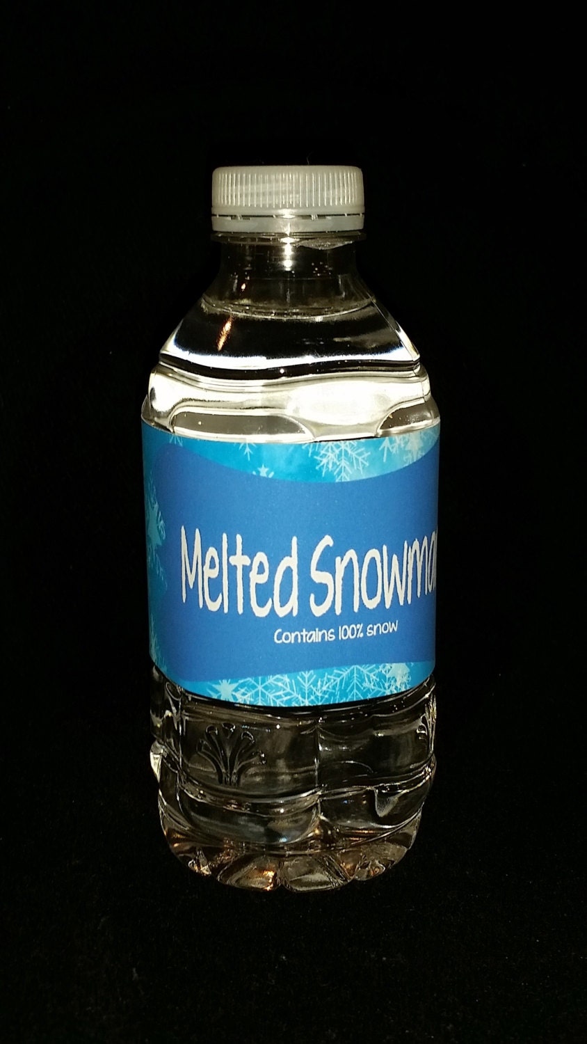 Olaf Melted Snowflake Printable Water Bottle Label