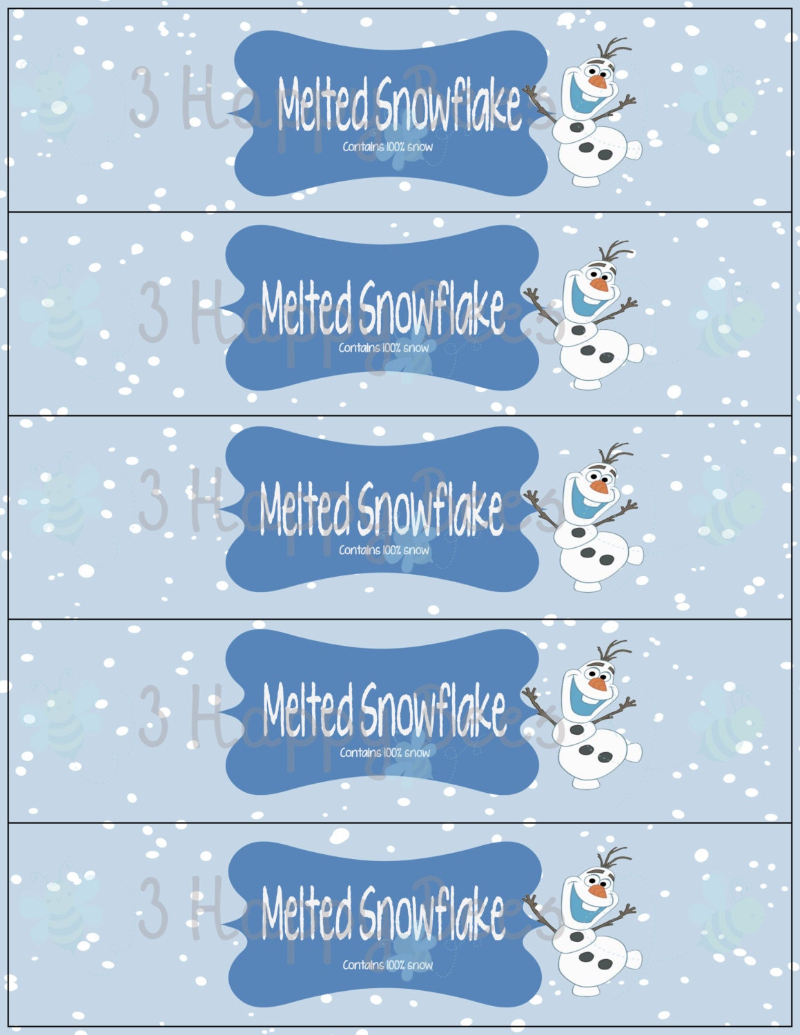 Olaf Melted Snowflake Printable Water Bottle Label – ML Made Co. olaf-melted-snowflake-printable-water-bottle-label-ml-made-co
