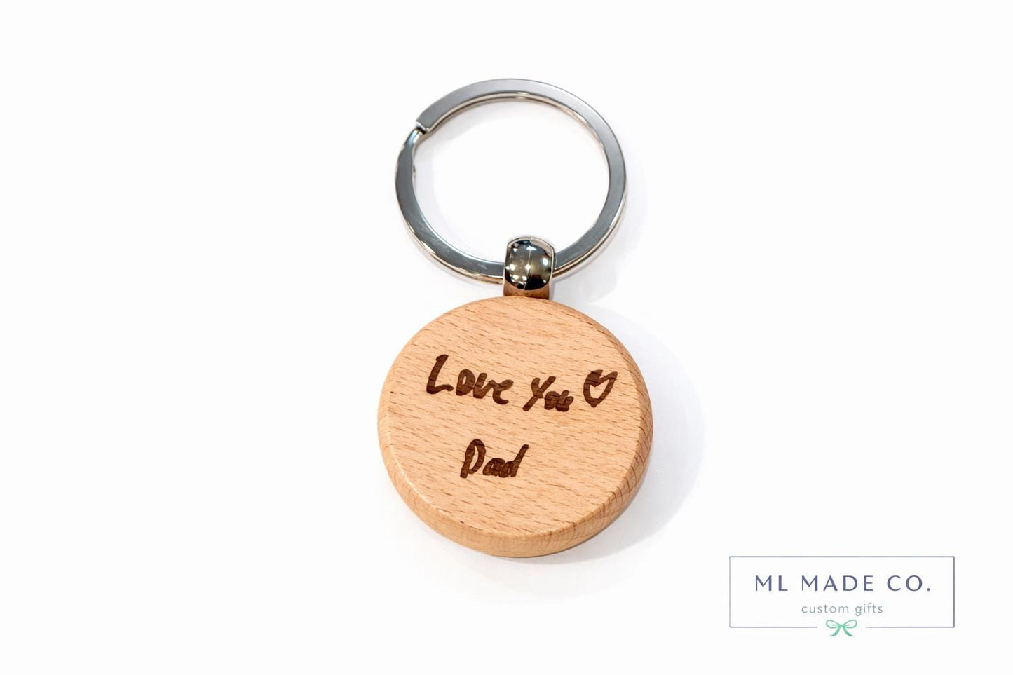 Personalized wooden keychain | your own handwriting | Memorial gift