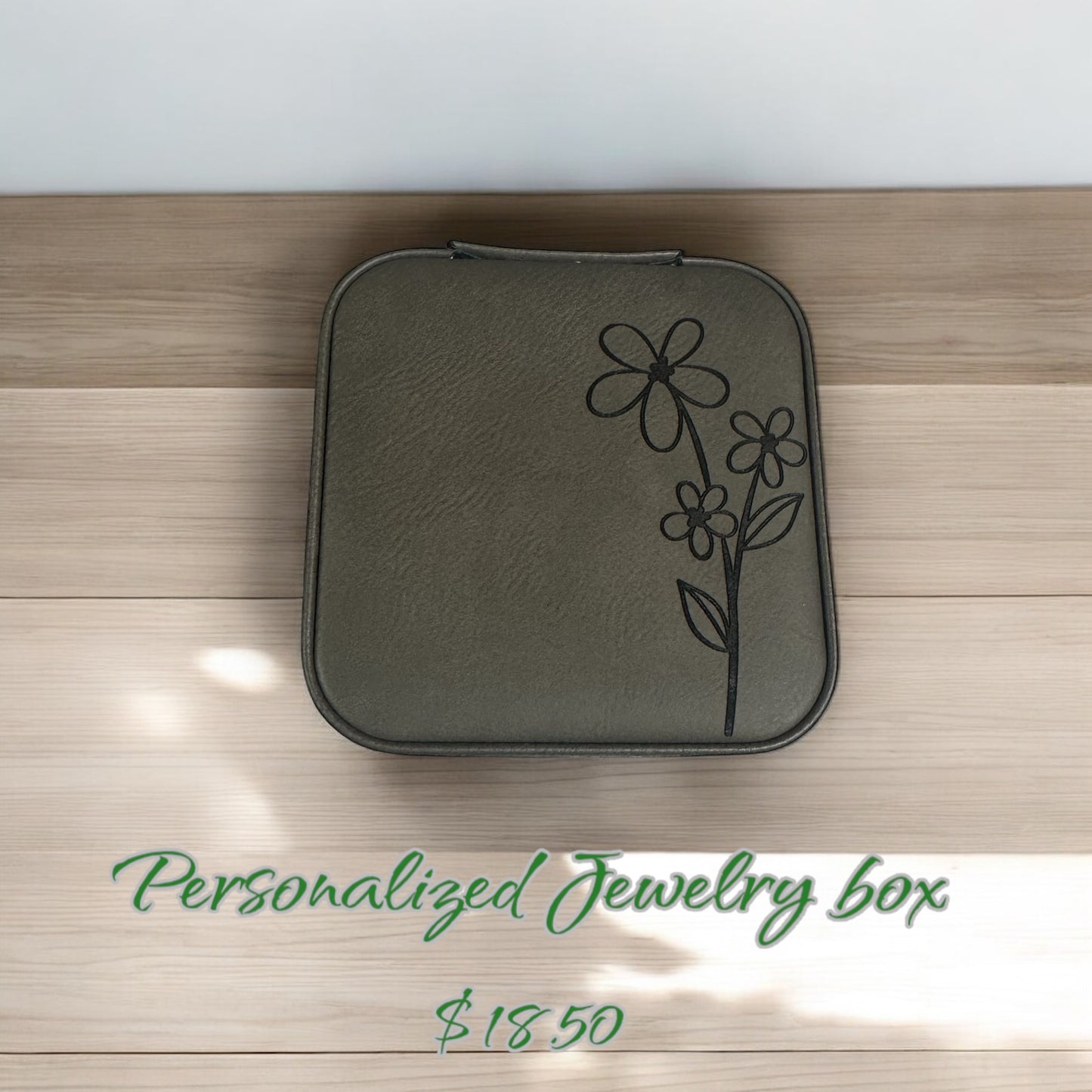 Gray Leatherette Travel Jewelry Box