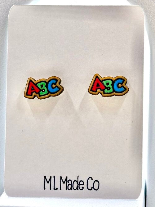 ABC Wooden Earrings