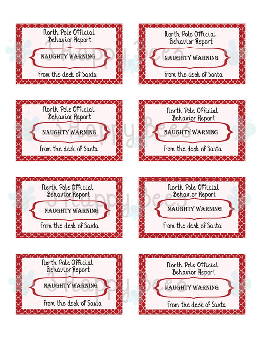 Christmas Elf Notes, Elf Report, Official Behavior Report. Naught or Nice Cards Printable, North Pole Official Behavior