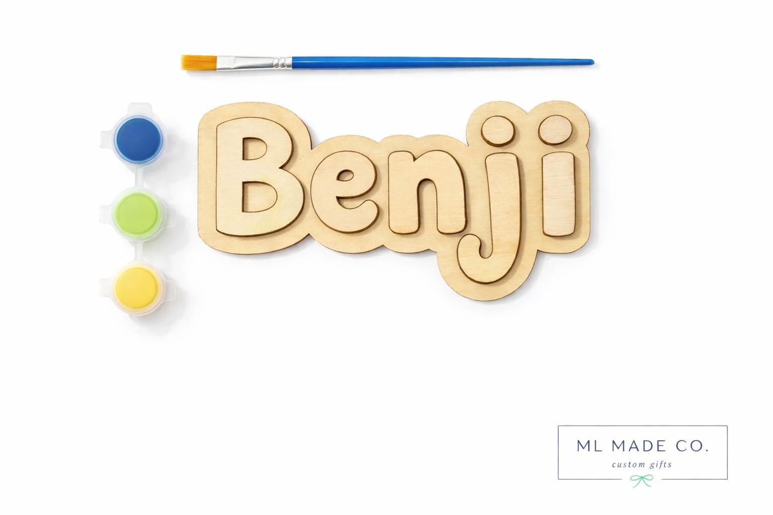 Personalized Name Paint Kit | Custom Wooden Name Sign | Kids DIY Craft Kit | Paint Your Own Name | Children’s Gift Topper