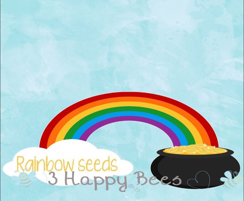 Rainbow Seeds Treat Topper --Printable--